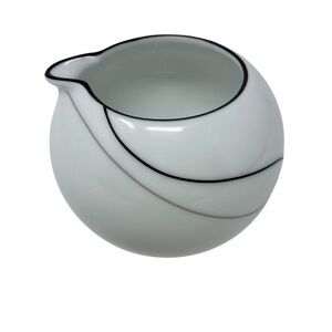 Mikasa Threads Pattern Creamer 8 Ounce New With Tags Black & Silver Elegant